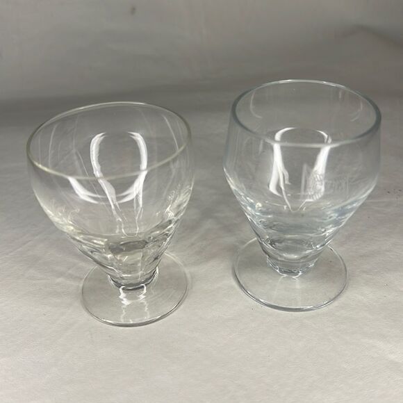 Liquor Toasting Cordial Sherry Glasses 2 Ounces Each CNN Flag Marked Set Of 2 - Picture 1 of 7